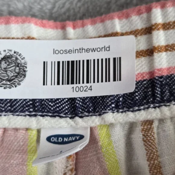 Old Navy Women's Striped Linen-Blend Wide-Leg Pants, Size Large - Picture 7 of 7